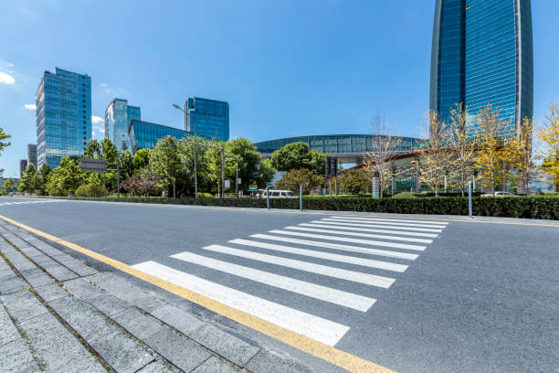 istock Empty Road with modern business office building in beijing 846272152