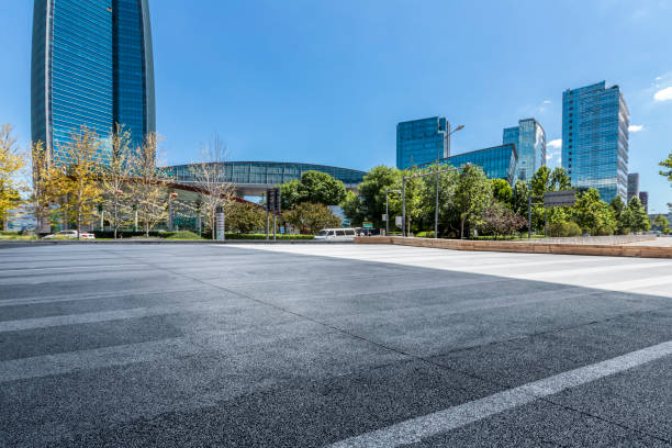 istock Empty Road with modern business office building in beijing 846272228