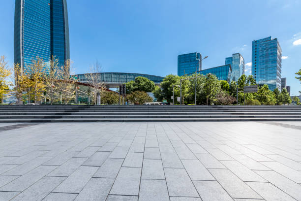 istock Empty floor with modern business office building in beijing,china 846272312