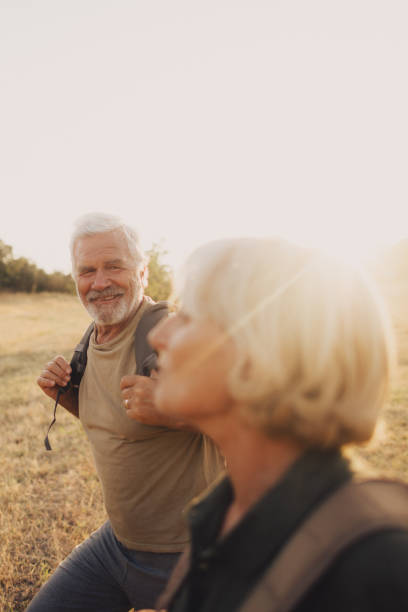 istock Senior couple on a hiking trip 846278196