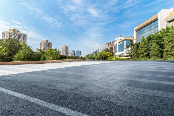 istock Empty floor with modern business office building in beijing 846280528