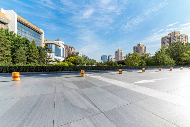 istock Empty floor with modern business office building in beijing 846280656