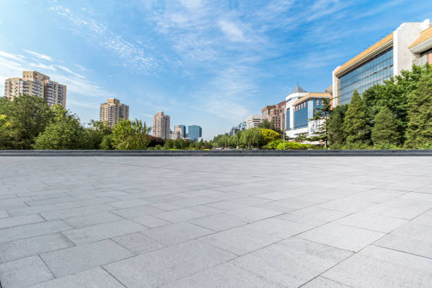 istock Empty floor with modern business office building in beijing 846280744