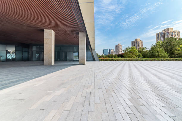 istock Empty floor with modern business office building in beijing 846280884