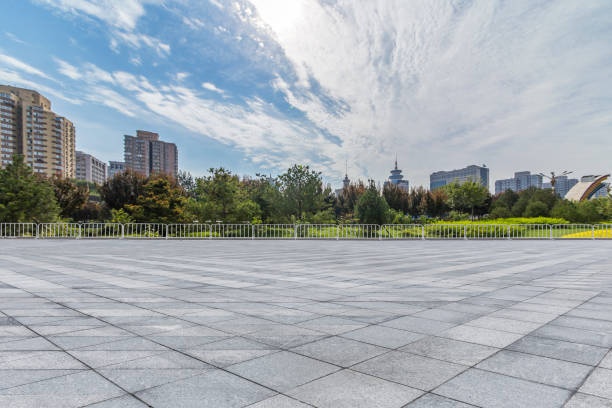 istock Empty floor with modern business office building in beijing 846281104