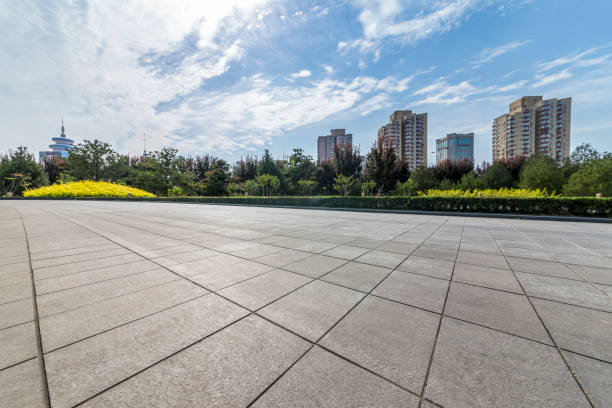 istock Empty floor with modern business office building in beijing 846281262