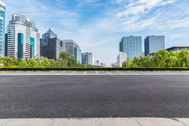 istock Empty Road with modern business office building in beijing 846283464