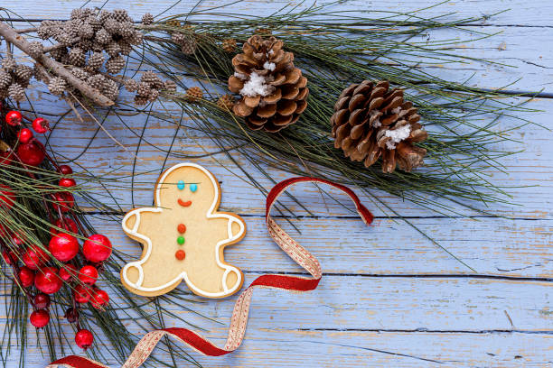 istock Christmas cookies on wooden table 846284080