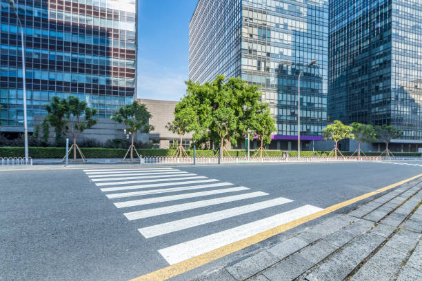 istock Empty Road with modern business office building in beijing 846284106