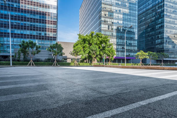 istock Empty floor with modern business office building in beijing 846284168