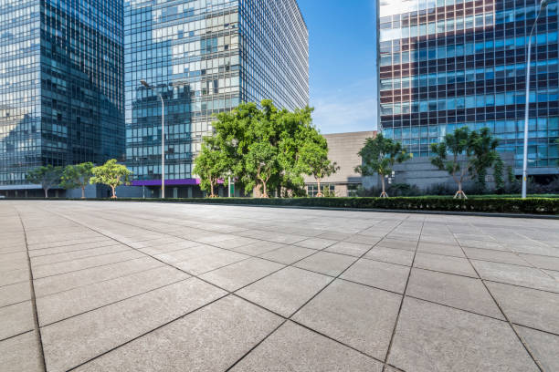 istock Empty floor with modern business office building in beijing 846284172