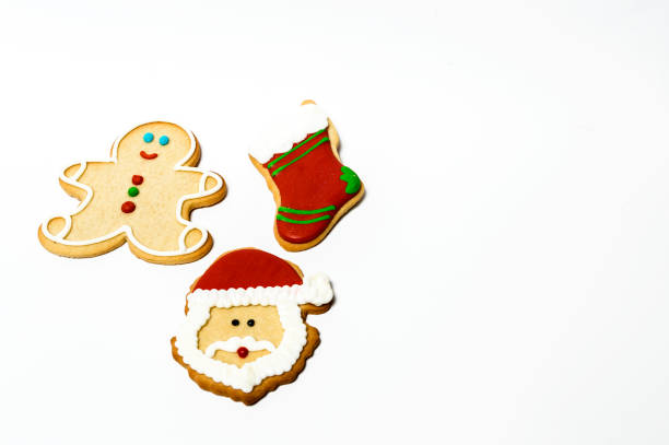 istock Christmas cookies on wooden table. Isolated 846284480