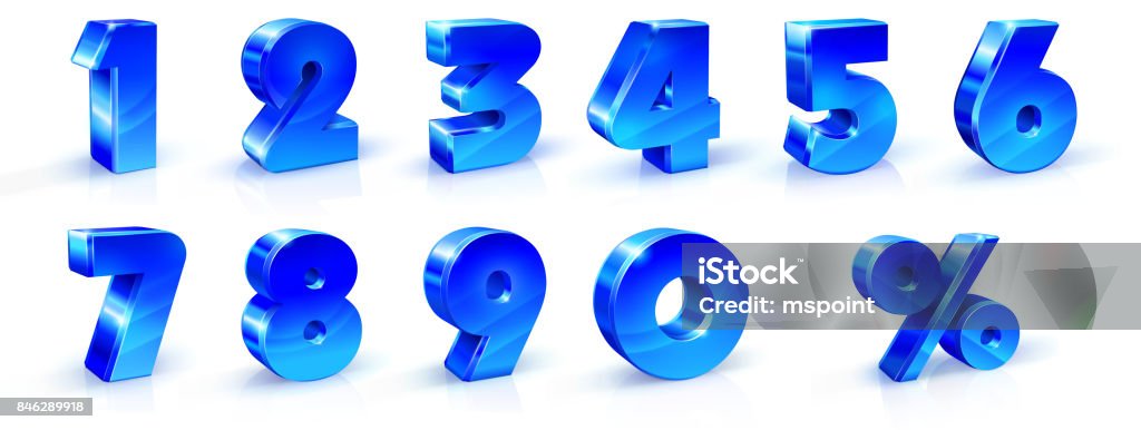 Set of blue numbers 1, 2, 3, 4, 5, 6, 7, 8, 9, 0 and percent sign. 3d illustration. Suitable for use on advertising banners, posters flyers promotional items Seasonal discounts Black Friday the interest rate Set of blue numbers 1, 2, 3, 4, 5, 6, 7, 8, 9, 0 and percent sign. 3d illustration. Suitable for use on advertising banners posters flyers promotional items Seasonal discounts Black Friday the interest rate Vector illustration Three Dimensional stock vector