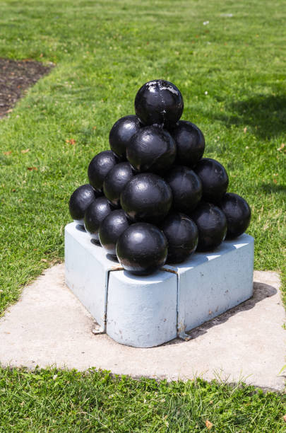 istock Stack of old cannonballs on Freedom Trail in Boston 846299578