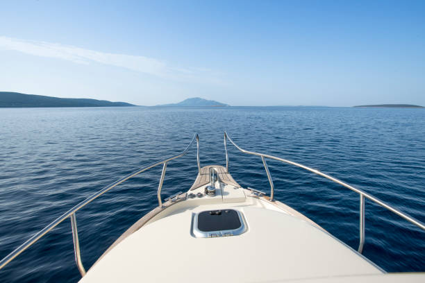 istock Bow of a luxury yacht 846300186