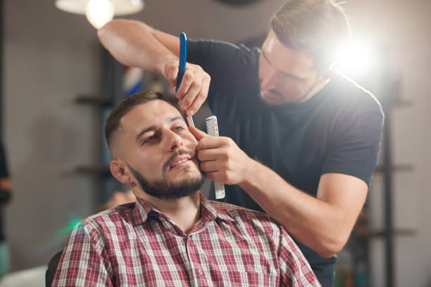 istock Young man at the barbershop 846300594