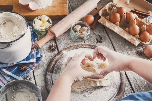 istock Cooking ingredients for baking, eggs, butter and flour 846303718