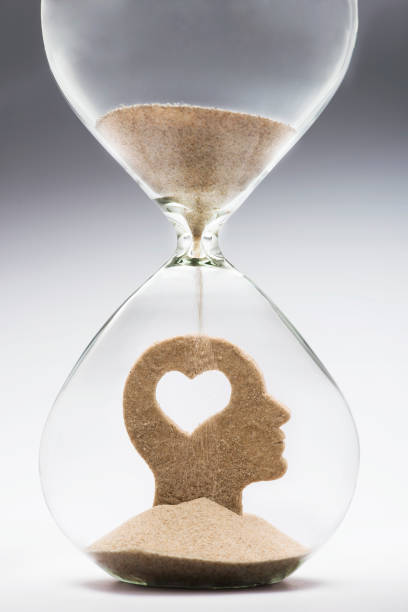 time is love. emotional intelligence - waiting hourglass people impatient imagens e fotografias de stock