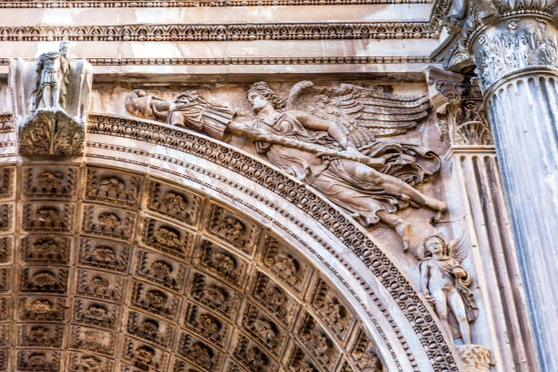 istock Stone Angel Septimius Severus Arch Roman Forum Rome Italy 846307518