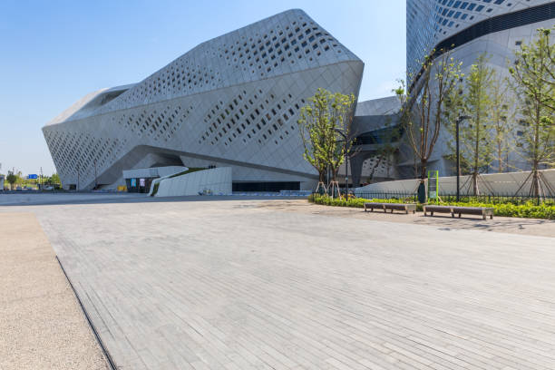 istock modern building and beautiful park, china. 846310378