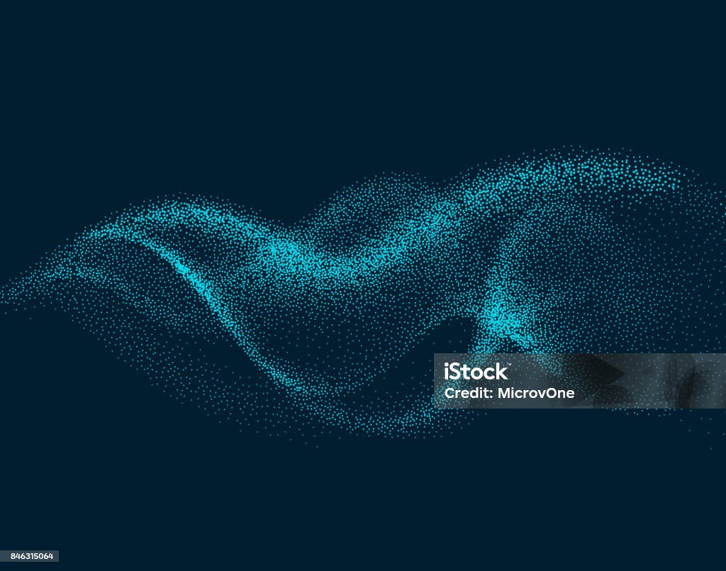 Digital flow wave with particles in motion. Abstract smoke effect background Digital flow wave with particles in motion. Abstract smoke effect background. Smoke motion with particle, wave effect flow energy illustration vector Particle stock vector