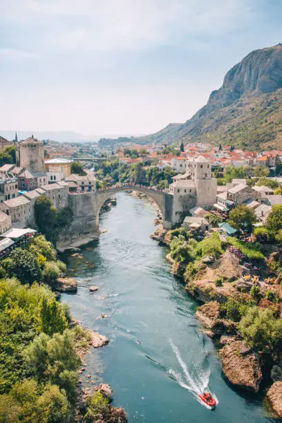 A view of the city of Mostar in Bosnia and Herzegovina.