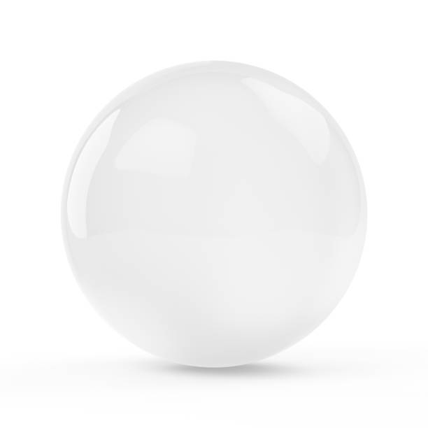 sphère de glace 3d sur fond blanc - sphere glass bubble three dimensional shape photos et images de collection