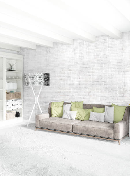 istock Vertical Bedroom Minimal or Loft style Interior Design. 3D Rendering. Concept idea. 846338780