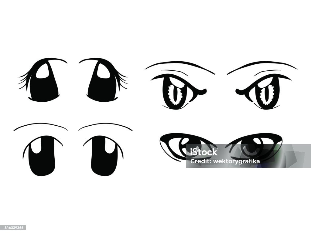 Thiết Kế Biểu Tượng Biểu Tượng Vector Mắt Manga Hình Minh Họa Đẹp ...