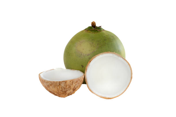istock Green coconut and broken shell coconut ,isolated on white background. 846342980