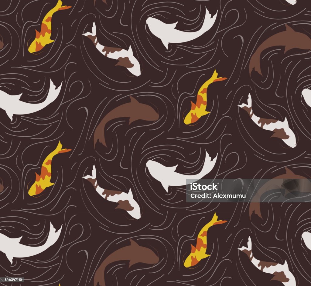 Fdlying Fish Pattern Seamless Pattern With Floating Fish Stock Illustration - Download Image ...