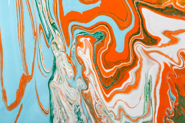istock Liquid marbling acrylic paint background. Fluid painting abstract texture 846348120