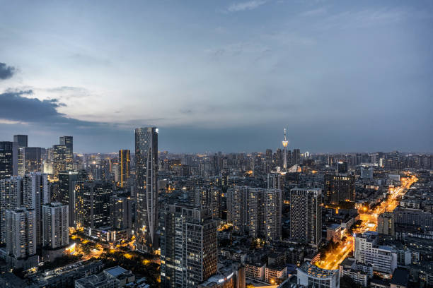istock Chengdu skyline aerial view 846351292