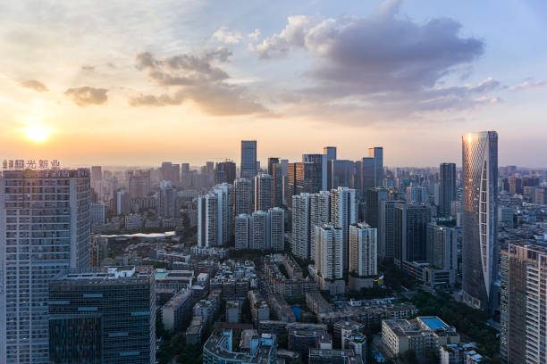 istock Chengdu skyline aerial view 846351514