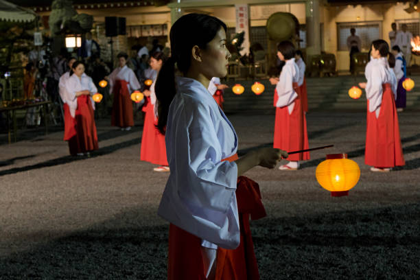 日本廣島-mantō 美玉祭在廣島高松神社 - mitoma 個照片及圖片檔