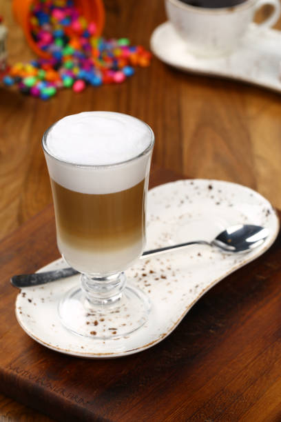 Latte Macchiato With Whipped Cream Stock Photo - Download Image Now ...