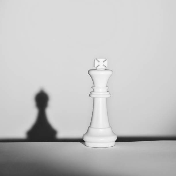 istock White chess king with the shadow of a pawn 846369526