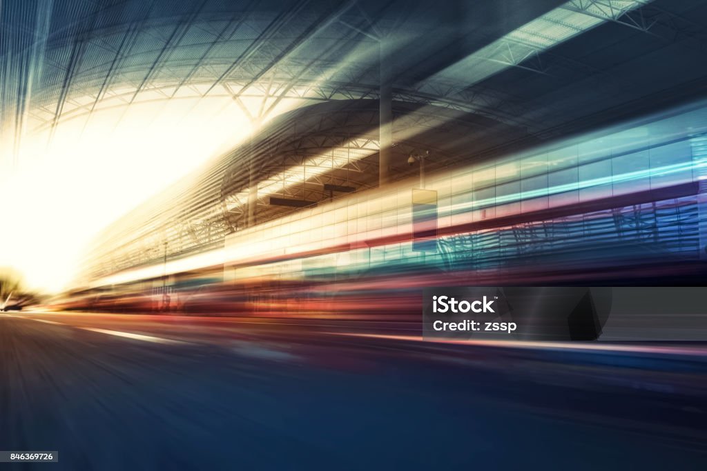 Fuzzy velocity and dynamics of tunnel traffic Speed Stock Photo