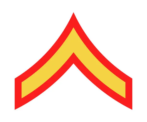 Vector illustration of Military Ranks and Insignia. Stripes and Chevrons of Army