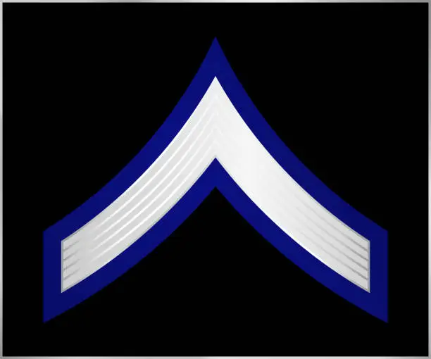 Vector illustration of Military Ranks and Insignia. Stripes and Chevrons of Army
