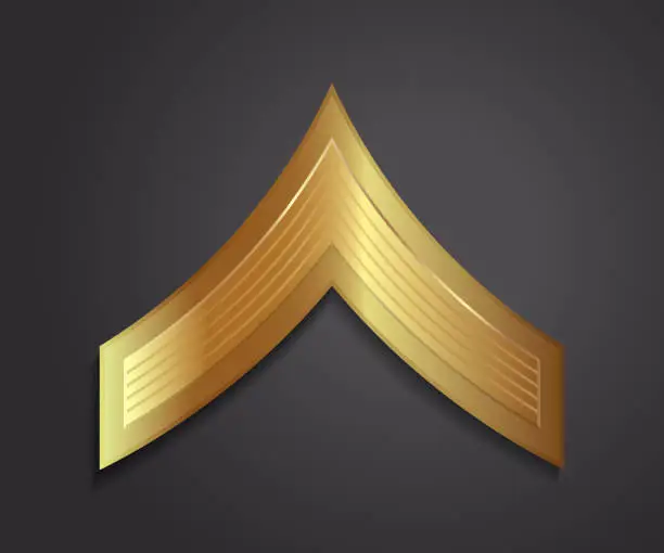 Vector illustration of Military Ranks and Insignia. Stripes and Chevrons of Army