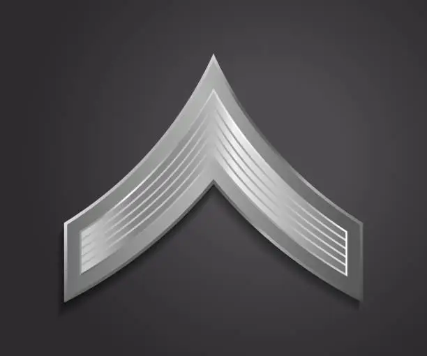 Vector illustration of Military Ranks and Insignia. Stripes and Chevrons of Army