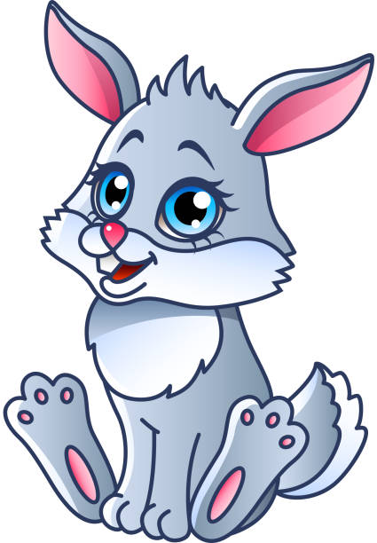 ilustraciones, imágenes clip art, dibujos animados e iconos de stock de ilustración de vector de dibujos animados conejo aislado - easter rabbit baby rabbit mascot