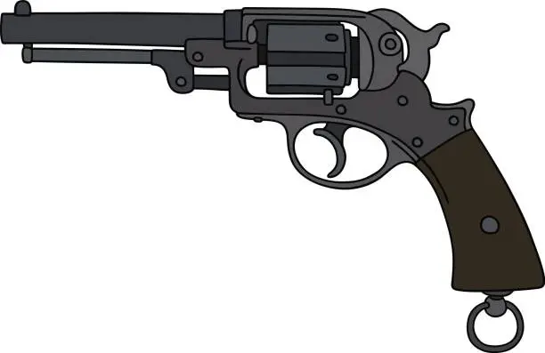 Vector illustration of Vintage military handgun