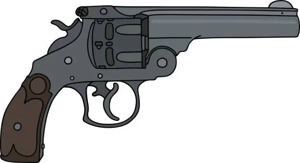 Vector illustration of Old heavy handgun