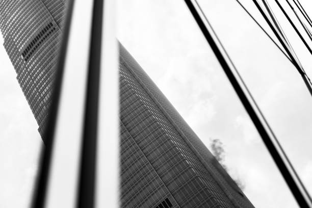istock Modern office building detail, glass surface with B&W color 846382612