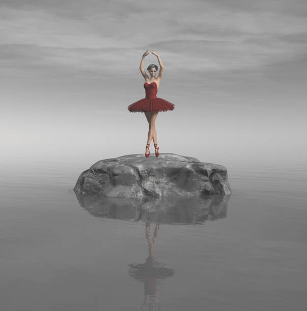 istock Young and beautiful ballerina with red tutu 846386090