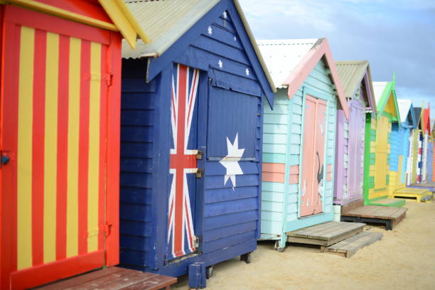 istock Wooden Beach Huts in Australia 846388508