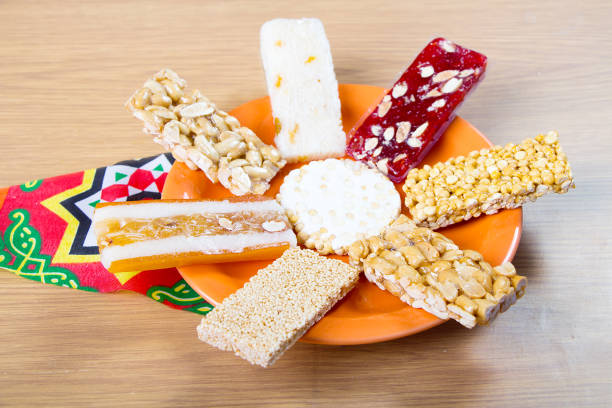 Collection of Beans Candies and Sweets Sweets ( Mawlid Halawa )- Egyptian Culture Dessert usually Eaten During Prophet Muhammad Birth Celebration