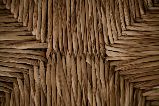 istock Wicker texture and background. Close up view of handmade wicker chair. Organic pattern. Abstract texture and background for designers. Macro view of wicker texture for graphic design. 846428360